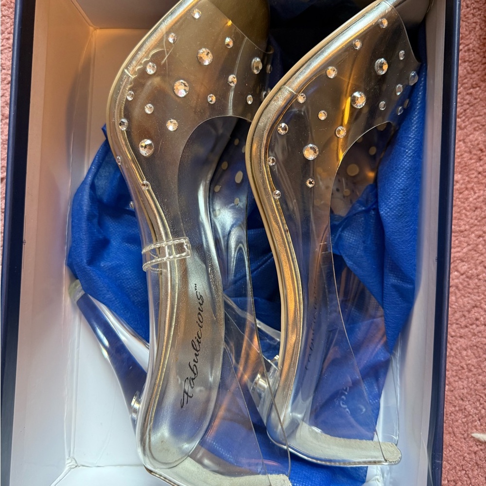 Clear Rhinestone Embellished Heels - Picture 9 of 11